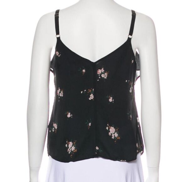 A.L.C. Silk Floral Black Spaghetti Strap Tank Top - Picture 9 of 12